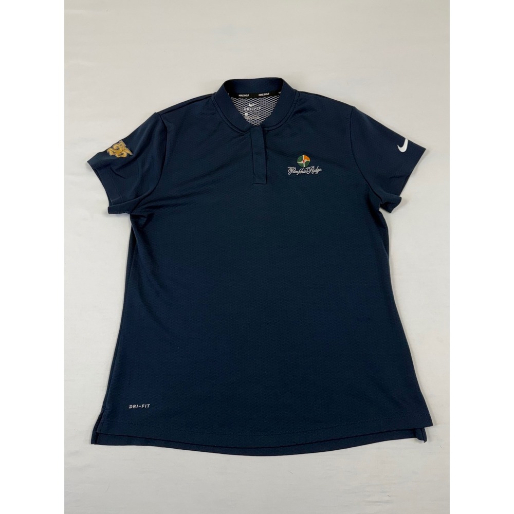 Nike Golf Womens Dri-FIT Navy Blue Pumpkin Ridge Blade Collar Polo Shirt‎ Large